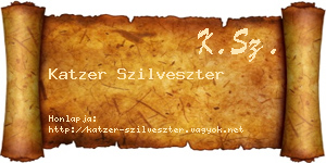 Katzer Szilveszter névjegykártya